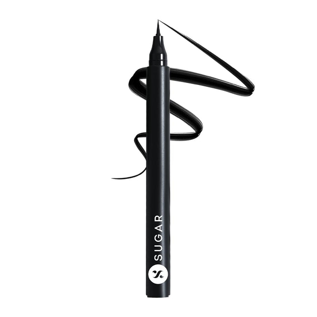 SUGAR Cosmetics Wingman Waterproof Matte Finish Microliner | Liquid Eyeliner | Flexi-Tip Applicator | Pen Eyeliner | Lasts Upto 12 Hrs | Smudgeproof & Transferproof | 1.6ml - 01 I'Ll Be Black 