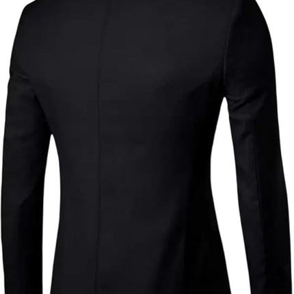 MUSTKEEM Men's Single Breasted Blazer, Polyester Viscose, Formal (in, Numeric, 40, Black) 