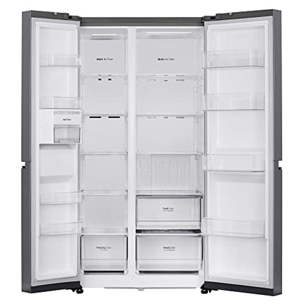 LG 655 L Frost-Free Smart Inverter Double Door Side-By-Side Refrigerator (GL-B257HDSY, Dazzle Steel, Express Freeze | Multi Air-Flow) 