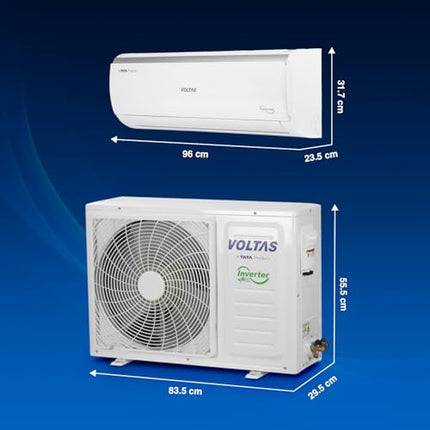 Voltas 1.4 Ton 3 Star, Inverter Split AC (Copper, 4-in-1 Adjustable Mode, Anti-dust Filter, 173V Vectra CAE, White) 