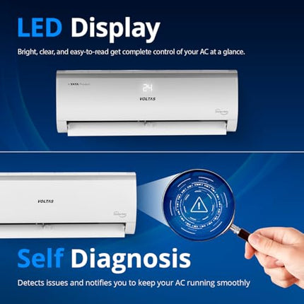 Voltas 1.4 Ton 3 Star, Inverter Split AC (Copper, 4-in-1 Adjustable Mode, Anti-dust Filter, 173V Vectra CAE, White) 