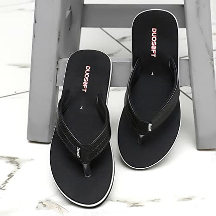 Doctor Walk Flip Flop for Men | Soft Comfortable | Breathable | Fashionable | Stylish | Trendy | Super soft | Lightweight | Anti-Slip Sole | Indoor & Outdoor | (DW-14) (Black-10) 