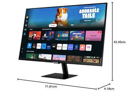 Samsung 32-Inch(80cm) M5 FHD Smart Monitor, Mouse & Keyboard Control, OTT Apps, IoT Hub, Office 365, Workout Tracker, Multiple Ports, Speakers, Remote, Bluetooth (LS32DM500EWXXL, Black) 