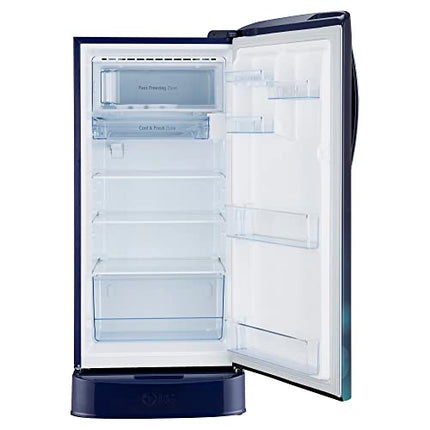 LG 201 L 5 Star Inverter Direct-Cool Single Door Refrigerator (GL-D211HBCZ, Blue Charm, Base stand with drawer) 
