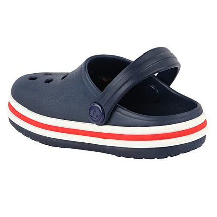 Neoz Casual Slingback Clogs for Kids with Soft Sole | Slip-On Breathable, Lightweight | Comfortable & Durable | Stylish Indoor & Outdoor Sandals Clogs for Kids, K-BEACH-NAVY-RED_5 