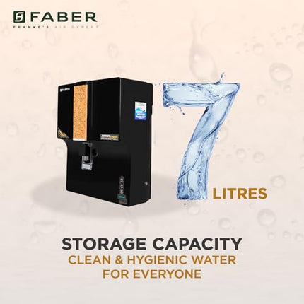 Faber Copper Guard (RO+UV+UF+Alkaline+Copper)|7L Storage|9 Stage Filtration Pre & Post Carbon|Upto 2500 TDS|Tank Full, Power,Purification Indicator|Borewell,Tank & Municipal Water|1y Warranty by Faber 