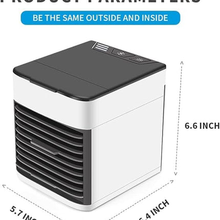 EYUVAA LABEL Portable Mini AC Cooler for Room Cooling Fan USB Powered Mini Cooler For Travel Rechargeable Fan, Portable Air Conditioners for Home Fan with light, Humidifier, Air Purifier (Multicolor) 