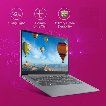 Lenovo IdeaPad Slim 3 13th Gen Core i3-1305U (8GB RAM/512GB SSD/Integrated Intel UHD Graphics/14 inch (35.5cm)/Windows 11/ MS Office 2021/Grey/1.3Kg), 82X6004GIN Thin & Light Laptop 