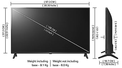 LG 108 cm (43 inches) 4K Ultra HD Smart LED TV 43UQ7550PSF (Ceramic Black) 