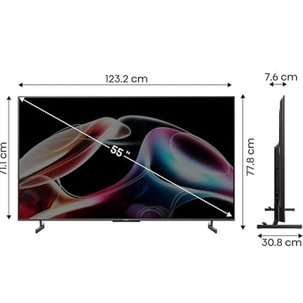 Hisense 139 cm (55 inches) 4K Ultra HD Smart Mini LED QLED TV 55U7K (Black) 
