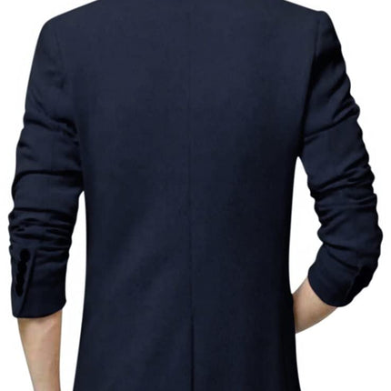 BREGEO Men's Slim Fit Single Breasted Blazer(Blue_40) 