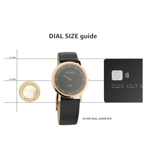 Titan Edge Quartz Analog Men Watch Anthracite Dial Leather Strap NS1595WL09