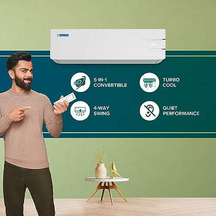 Blue Star 1.5 Ton 5 Star, 60 Months Warranty, WiFi Smart Inverter Split AC (Copper, Convertible 5 in 1 Cooling, Multi Sensors, Self Diagnosis, IC518YNURS, White) 