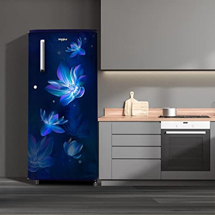 Whirlpool 184 L 4 Star Inverter Direct-Cool Single Door Refrigerator (205 WDE PRM 4SInv SAPPHIRE FLOWER RAIN-Z, Blue, 2023 Model) 