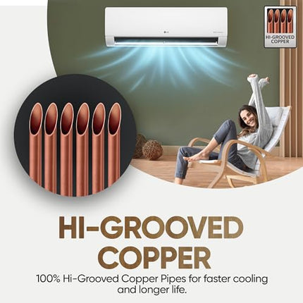LG 1 Ton 4 Star DUAL Inverter Split AC (Copper, AI Convertible 6-in-1 with VIRAAT Mode, Faster Cooling & Energy Saving, 4 Way Swing, HD Filter with AntiVirus Protection, US-Q13JNYE, White) 