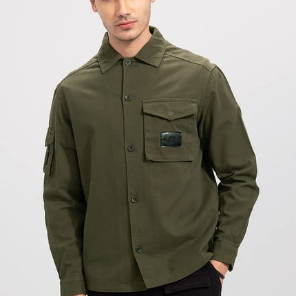 SNITCH Roxie Olive Overshirt Cotton Slim Fit Shirt|Anti-Dust|Coin Pocket |Two Patch Pocket |Comfort Stretch 