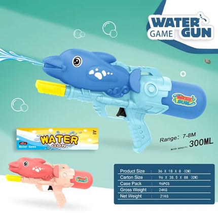 Storio Cute Dolphin Shaped Holi Pichkari Water Gun Toy for Kids with 25Ft Range |High Pressure Mechanism Ideal Outdoor Toy for Pool & Beach Fun 