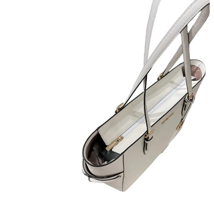 Michael Kors Womens Gilly Large Jet Set Drawstring Top Zip Travel Tote (Optic White), Optic White 