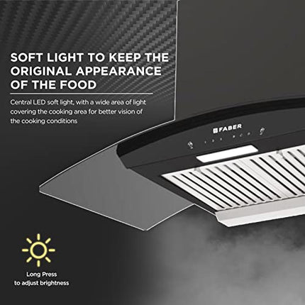 Faber 90 cm 1500 m³/hr Autoclean Kitchen Chimney, 12Yr Warranty on Motor(2Yr Comprehensive), HOOD PRIMUS PLUS ENERGY IN HCSC BK 90,Touch & Gesture Control,Black) 