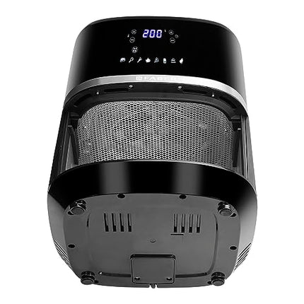 Faber 6L 1500W Digital Air Fryer | Fry, Bake, Roast, Toast, Defrost, Grill & Reheat | 85% Less Oil, 360° Air Cooking | 8-Preset Menu, LED Display & Touch Control, Non-Stick Pan, View Window | (Black) 