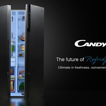Candy 602 L Frost Free Side by Side Refrigerator with 100% Convertible Technology, Digital Control Panel and Magic Convertible Cooling 2-door (Shiny Steel, CSS6600TS) 