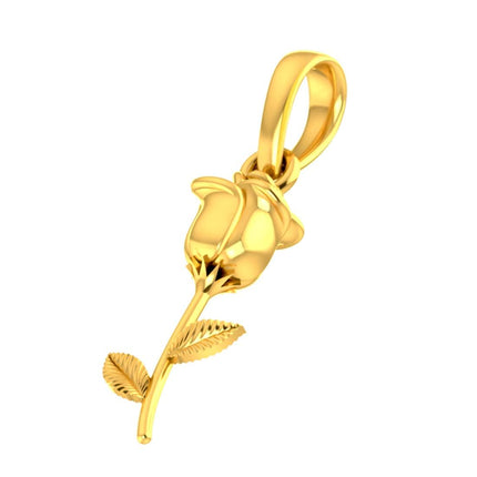 P.C. Chandra Jewellers 18kt (750) Yellow Gold Lovely Gold Rosebud Design Pendant (Without Chain) 