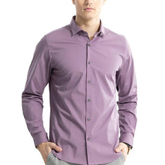 SNITCH Estonia Purple Spread Solid Slim Fit Shirt 