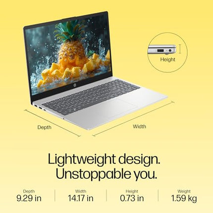 HP 15, AMD Ryzen 5 7520U, 16GB DDR5, 512GB SSD, (Win 11, Office 21, Silver, 1.59kg), Anti-Glare, Micro-Edge, 15.6-inch(39.6cm), FHD Laptop, AMD Radeon Graphics, 1080p FHD Camera, Backlit KB, fc0156AU 