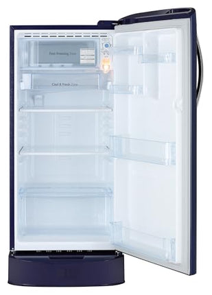 LG 185 L, 5 Star, Smart Inverter Compressor, Direct Cool Single Door Refrigerator (GL-D201ABIU.BBIZEBN, Blue ILAN, Moist N Fresh, Auto Smart Connect & Base Stand Drawer) 