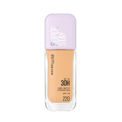 Maybelline New York Super Stay Lumi-Matte Liquid Foundation - 220, Up To 30H Long Wear, Water & Transfer Proof. SuperStay Lumi-Matte Liquid Foundation comes with Non-comedogenic & Vegan Formula | 35ml 