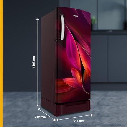 Whirlpool 236 L 4 Star Frost Free Inverter Direct-Cool Single Door Refrigerator (Auto-Defrost, Intellisense Inverter, 260 IMPRO PLUS ROY 4S WINE Breeze-Z, 2024 Model) 