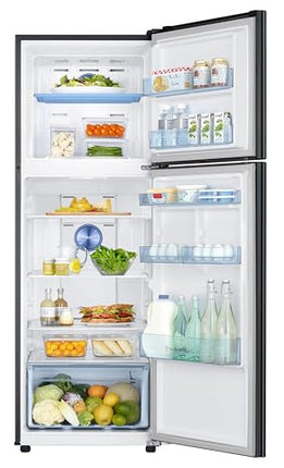 Samsung 322 L, 3 Star, Convertible 5-in-1 Digital Inverter with Display Frost Free Double Door Refrigerator (RT37C4523B1/HL, Black Matt) 