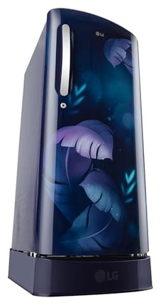 LG 185 L, 5 Star, Smart Inverter Compressor, Direct Cool Single Door Refrigerator (GL-D201ABIU.BBIZEBN, Blue ILAN, Moist N Fresh, Auto Smart Connect & Base Stand Drawer) 