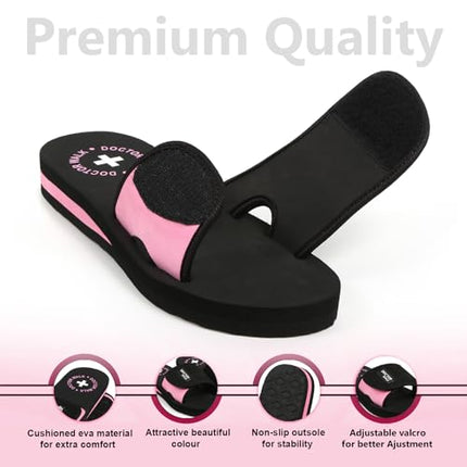 Doctor Walk Flip Flop for Women | Soft Comfortable | Breathable | Fashionable | Stylish | Trendy | Super soft | Lightweight | Anti-Slip Sole | Indoor & Outdoor | (DW-029) (Pink-07) 