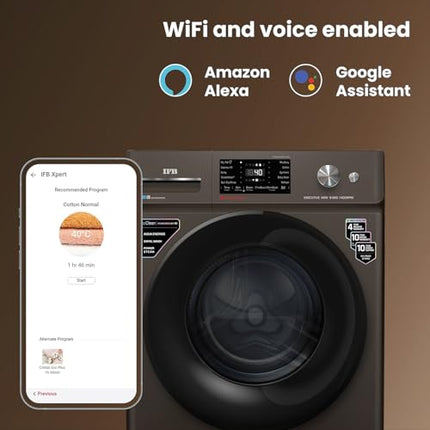 IFB 9 Kg 5 Star, DeepClean® Technology, AI Powered, WiFi, Fully Automatic Front Load Washing Machine (EXECUTIVE MXN 9014K CMS, PowerSteam®, 9 Swirl, Steam Refresh, Inbuilt Heater, Eco Inverter, Mocha) 