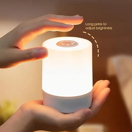 Niwlix Plastic Touch Control LED Table Lamp Night Light for Bedroom Rechargeable Brightness Adjustable Dimmable for Bedroom, Living Room, Study, Multicolour 