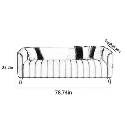 Beauti Sofa Ensemble - Modern 3-Seater Sofa in Stylish Orange & Cream 