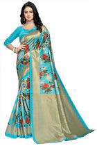 AARIKAA SYNCOT Women's Fancy Mysore Art silk Printed Saree Ethnic Flower Pattern (3146_Mysore_Phiroji) 