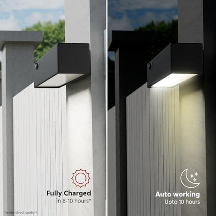 Lifelong Metal Solar Deck Light Outdoor for Home Decor-Solar Panel with Led Light&Upto 10 Hrs Use-1000 Lumens-Waterproof Wall Lamp-Motion&Light Sensor-4 Modes Light for Garden Balcony Terrace Stairs 