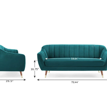 AMATA Marino 3 Seater Sofa with Two Cushions Perfect for Home Office Guests Living Room (3 Seater, Blue)(3 Year Warranty) 