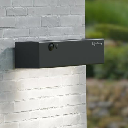 Lifelong Metal Solar Deck Light Outdoor for Home Decor-Solar Panel with Led Light&Upto 10 Hrs Use-1000 Lumens-Waterproof Wall Lamp-Motion&Light Sensor-4 Modes Light for Garden Balcony Terrace Stairs 