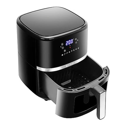 Faber 6L 1500W Digital Air Fryer | Fry, Bake, Roast, Toast, Defrost, Grill & Reheat | 85% Less Oil, 360° Air Cooking | 8-Preset Menu, LED Display & Touch Control, Non-Stick Pan, View Window | (Black) 