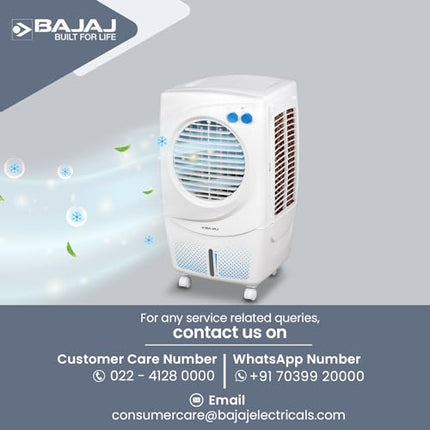 Bajaj PX 97 Torque New 36L Personal Air Cooler For Home|Honeycomb Pad|High Speed Fan |30Ft Powerful Air Throw|Inverter compatible |Portable Cooler-Room|3-Yr Product 2-Yr Pump 1-Yr Motor Warranty|White 