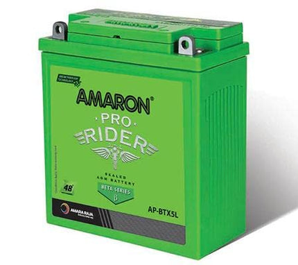Amaron Pro Rider AP-BTX5L Beta Series, 12V Sealed AGM Battery, Green 