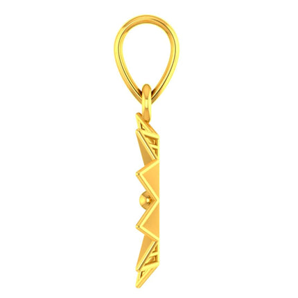 P.C. Chandra Jewellers 14Kt (585) Yellow Gold Fine Designer Gold Flower Design Pendant (Without Chain) 