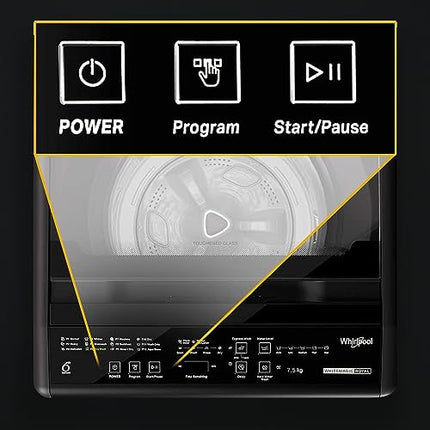 Whirlpool 7.5 Kg 5 Star Royal Fully-Automatic Top Load Washing Machine (WHITEMAGIC ROYAL 7.5 GENX, Grey, Hard Water Wash, ZPF Technology) 