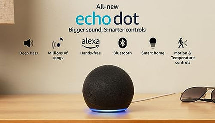 Amazon Echo Dot (5th Gen) | Smart speaker with Bigger sound, Motion Detection, Temperature Sensor, Alexa and Bluetooth| Black 