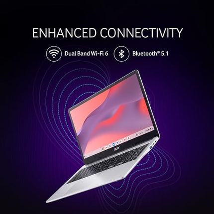 Acer Chromebook CB315-4H Intel Celeron N4500 (Chrome OS/8 GB RAM/128 GB/WiFi 6) 39.6 cm (15.6") Full HD, Silver, 1.6 KG, 3 Months Google One AI Premium Plan with Gemini Advanced & 2TB Cloud Storage 