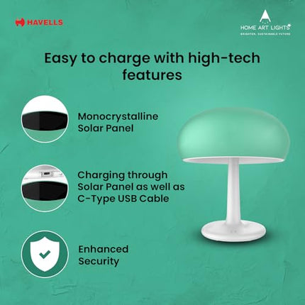 HAVELLS Solar Table Lamp (LED OPTISAVER 1W IP44 Solar Table LAMP) 