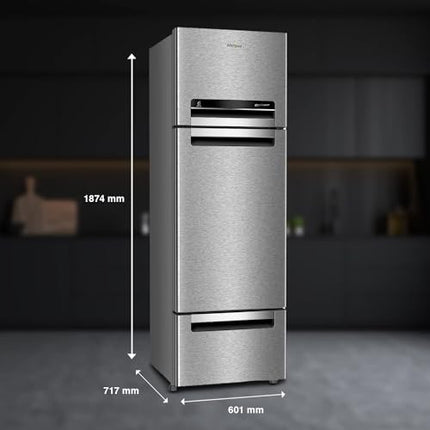 Whirlpool 300 L Frost Free Triple-Door Refrigerator (FP 343D PROTTON ROY ALPHA STEEL (Z) 